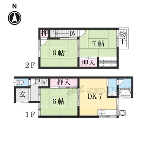 日野馬場出町54-4貸家 ｜京都府京都市伏見区日野馬場出町(賃貸一戸建3DK・2階・59.15㎡)の写真 その2