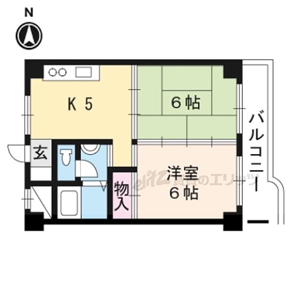 滋賀県大津市大将軍１丁目(賃貸マンション2DK・1階・38.88㎡)の写真 その2