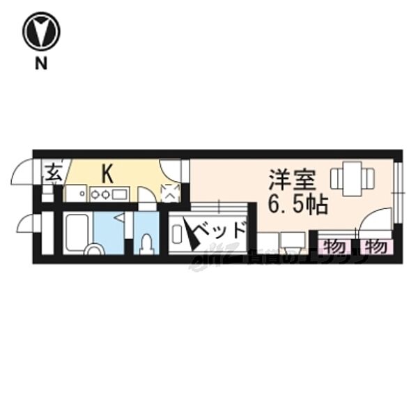 レオパレスアヴェンタージュ 103｜京都府京都市山科区厨子奥苗代元町(賃貸アパート1K・1階・19.87㎡)の写真 その2