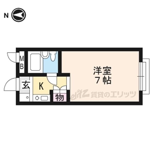 Ｃａｌｍマンション 205｜京都府京都市山科区四ノ宮神田町(賃貸マンション1K・2階・18.27㎡)の写真 その2