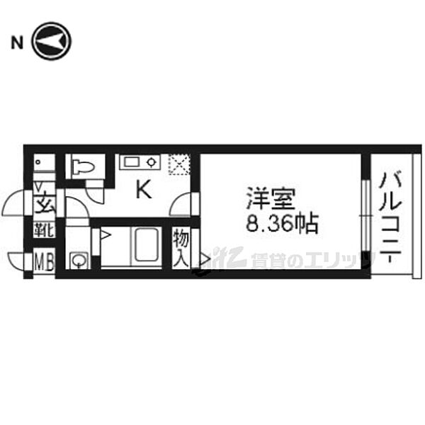 京都府京都市南区東九条上殿田町(賃貸マンション1K・5階・26.42㎡)の写真 その2