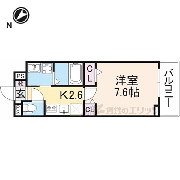 滋賀県草津市野路町(賃貸アパート1K・2階・27.02㎡)の写真 その2