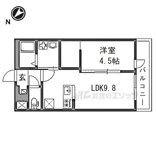 滋賀県守山市古高町(賃貸アパート1LDK・2階・36.00㎡)の写真 その2