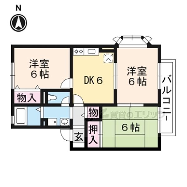 カッセルI 201｜滋賀県守山市勝部１丁目(賃貸アパート3DK・2階・53.72㎡)の写真 その2