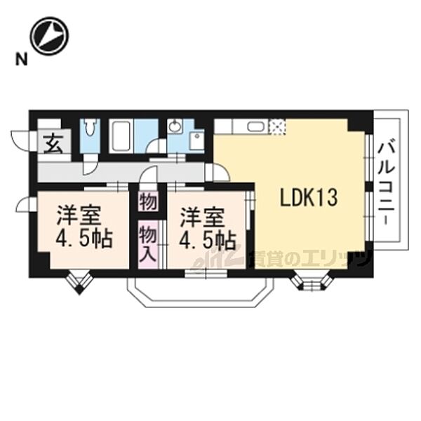 滋賀県栗東市綣３丁目(賃貸マンション2LDK・3階・52.00㎡)の写真 その2