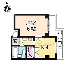 ハイツ近江 1Kの間取図画像