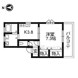 Ｂｌｅｚｉｏ 2階1Kの間取り