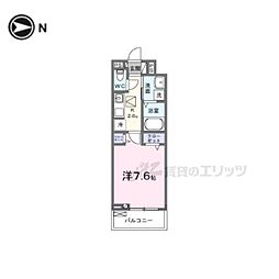 アロッジオ瀬田 1Kの間取図画像