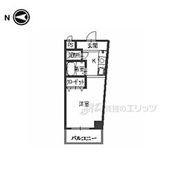 ボナール椥ノ辻 ワンルームの間取図画像