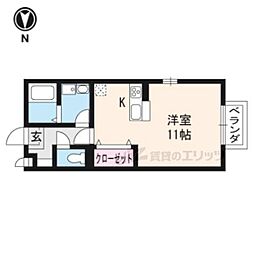 エスポワールA棟 ワンルームの間取図画像