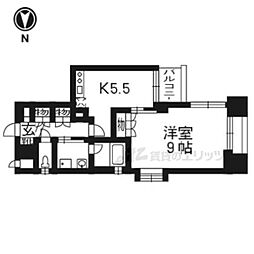 ベラジオ富小路 1DKの間取図画像