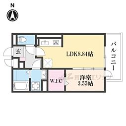 メルヴェーユ 1LDKの間取図画像