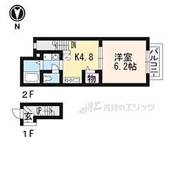 ロハスK 1DKの間取図画像