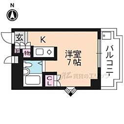 ループル音羽 ワンルームの間取図画像