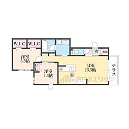 FOREST YAMANE 2LDKの間取図画像