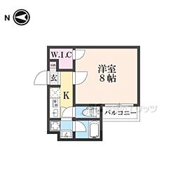 仮)西野岸ノ下町マンション 1Kの間取図画像