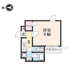 仮)西野岸ノ下町マンション 1Kの間取図画像