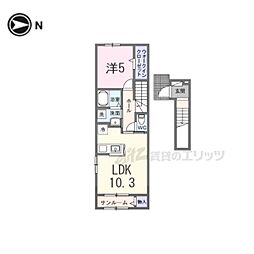 ペニーレイン 1LDKの間取図画像