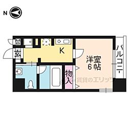 アーバンフラッツ四条西洞院 1Kの間取図画像