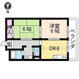 豊榮住宅 2DKの間取図画像