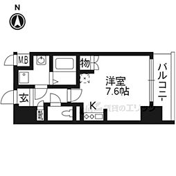 エスリード烏丸五条駅前 1Kの間取図画像