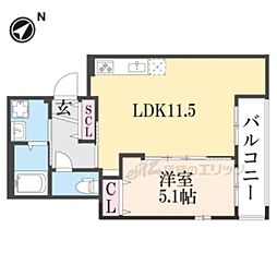 リプラス・石田 1LDKの間取図画像