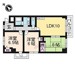 エーデル音羽 3LDKの間取図画像
