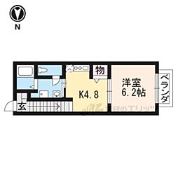 カーサディカメリア 1DKの間取図画像