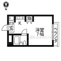 Dyu北白川 ワンルームの間取図画像