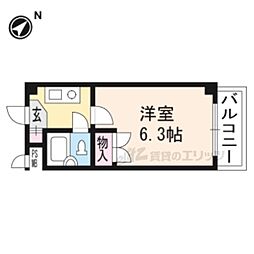 プランドール瀬田 1Kの間取図画像