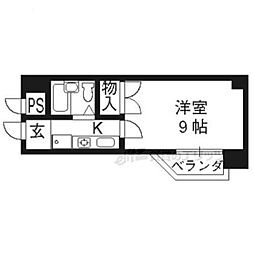 ラフォンティーヌ 1Kの間取図画像