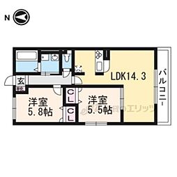 アルベージュ 2LDKの間取図画像