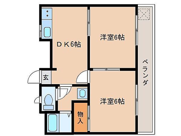 リバーサイド新大宮 ｜奈良県奈良市法蓮町(賃貸マンション2DK・1階・35.00㎡)の写真 その2