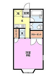 アザレア ワンルームの間取図画像