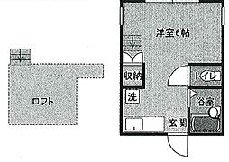 ラフェーリア西園 ワンルームの間取図画像