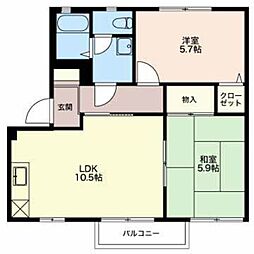 ウイング・KA 2LDKの間取図画像