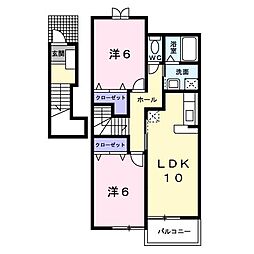 コーストヒルズ 2LDKの間取図画像