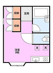 アザレア ワンルームの間取図画像