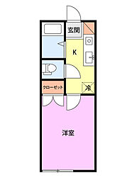 アクシス・6 1Kの間取図画像