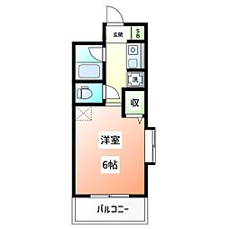 葡萄館 1Kの間取図画像
