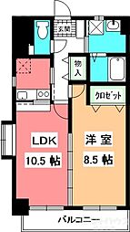 ピリカコスモス北持田 1LDKの間取図画像