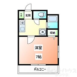 ノエルドゥフランドール 1Kの間取図画像