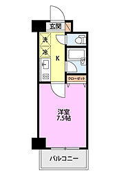 オルザス新潟 1Kの間取図画像