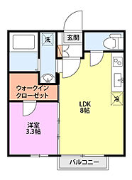 サンライズ 1LDKの間取図画像