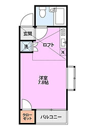 ベルトピア新潟11 ワンルームの間取図画像