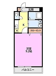 グレイスハイツ東中通タワー 1Kの間取図画像