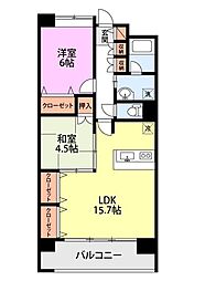 フェリシア柳都 2LDKの間取図画像