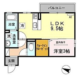 フルレット 1LDKの間取図画像
