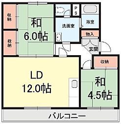 高志レジデンス2 2LDKの間取図画像