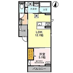 ルピナス 1LDKの間取図画像